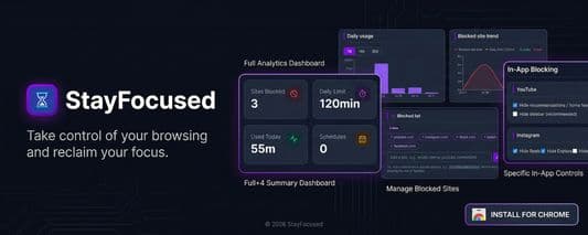 StayFocused Chrome Web Store promotional tile